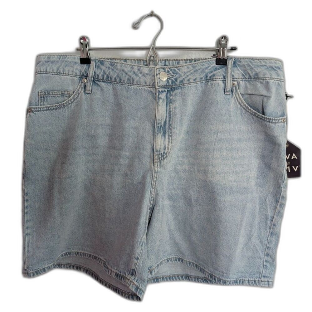 Ava & Viv Women's Midi Shorts High-Rise Relax Fit Stretch Jeans 18R